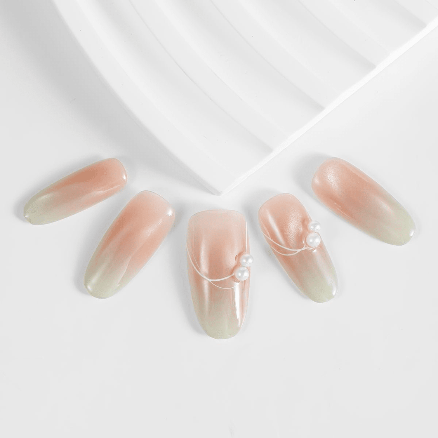 Kiokii Handmade Press-On Nails-Flesh Pink Gradient by Kiokii and... – Nail Art