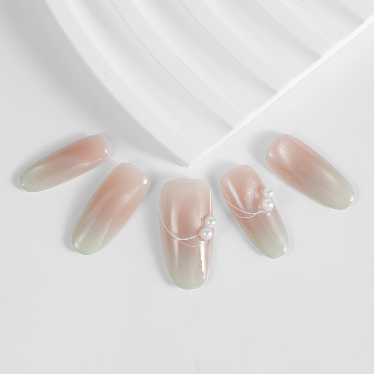 Kiokii Handmade Press - On Nails - Flesh Pink Gradient by Kiokii and... – Nail Art