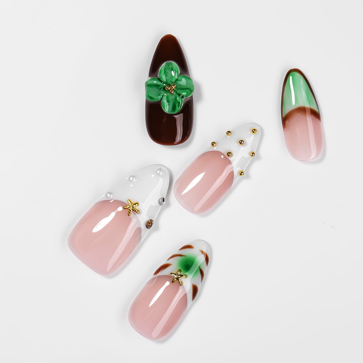Kiokii Handmade Press - On Nails - Glamorous Bloom by Kiokii and... – Press - On Nails