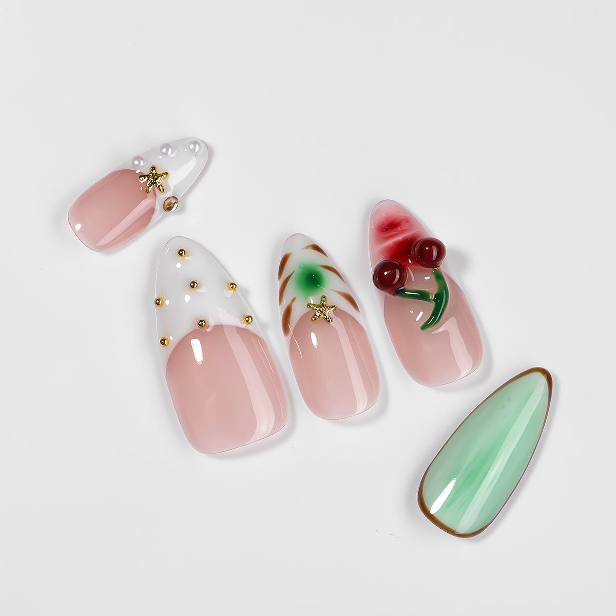 Kiokii Handmade Press - On Nails - Glamorous Bloom by Kiokii and... – Press - On Nails