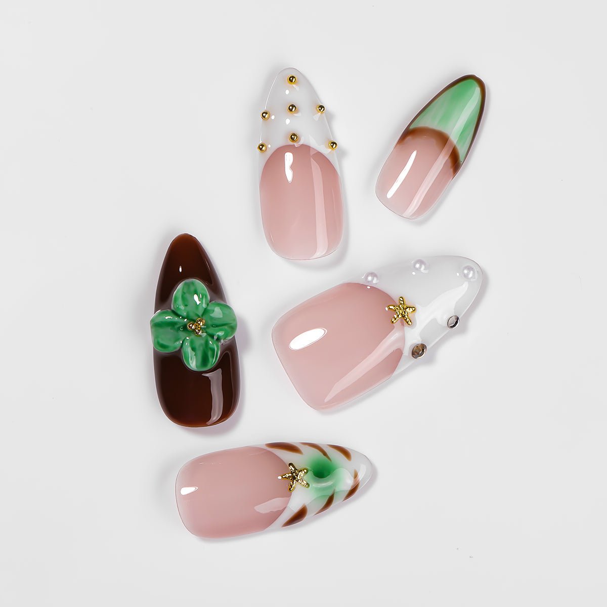 Kiokii Handmade Press - On Nails - Glamorous Bloom by Kiokii and... – Press - On Nails