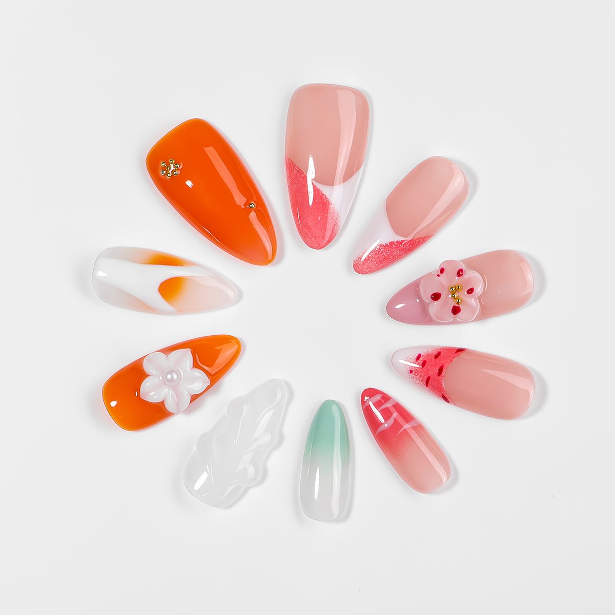 Kiokii Handmade Press - On Nails - Glamorous Nails Harmony by Kiokii and... – Press - On Nails