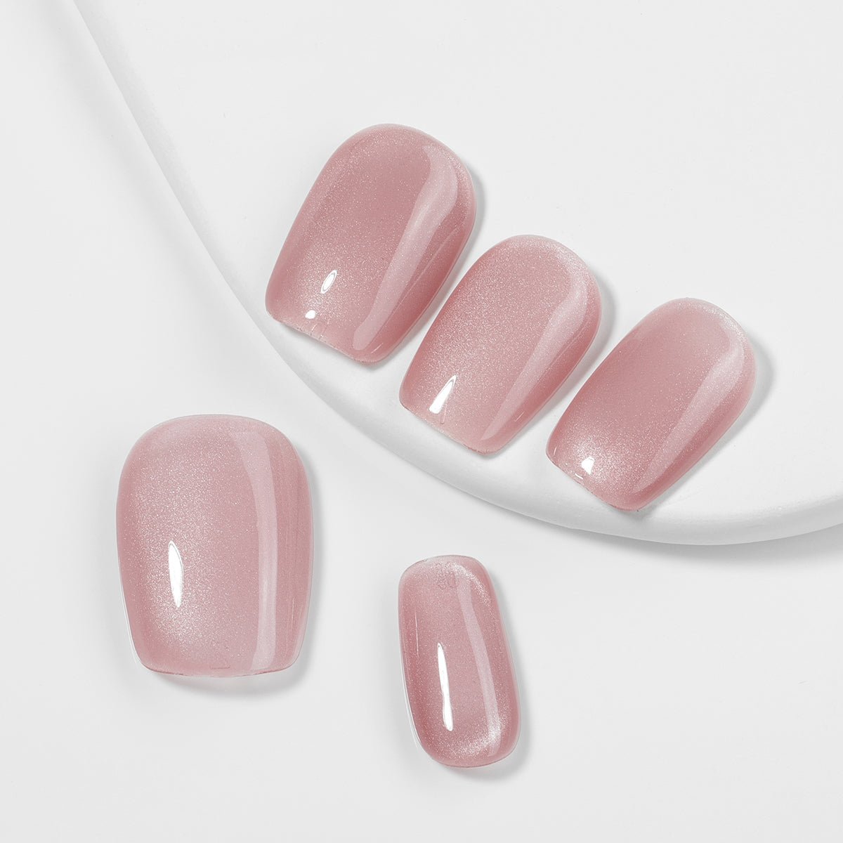 Kiokii Handmade Press - On Nails - Glamorous Soft Pink Nail Set by Kiokii and... – Press - On Nails