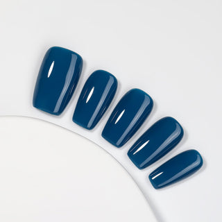 Kiokii Handmade Press - On Nails - Glossy Azure Elegance by Kiokii and... – Press - On Nails photo