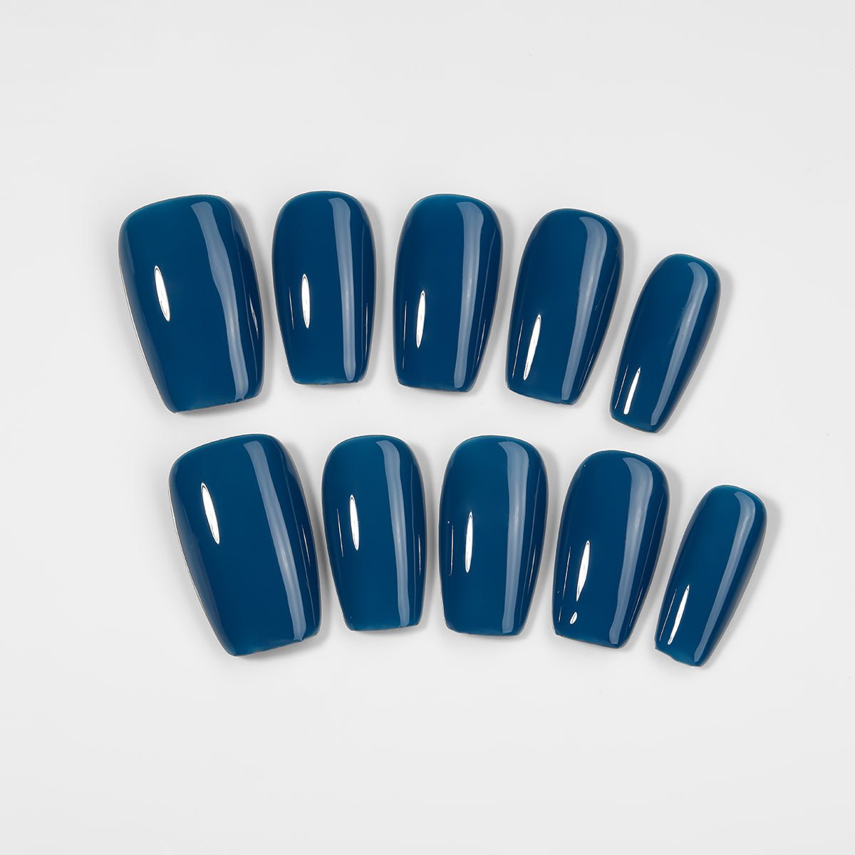 Kiokii Handmade Press - On Nails - Glossy Azure Elegance by Kiokii and... – Press - On Nails
