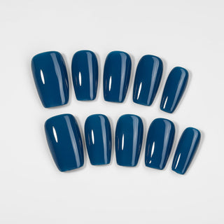 Kiokii Handmade Press - On Nails - Glossy Azure Elegance by Kiokii and... – Press - On Nails photo