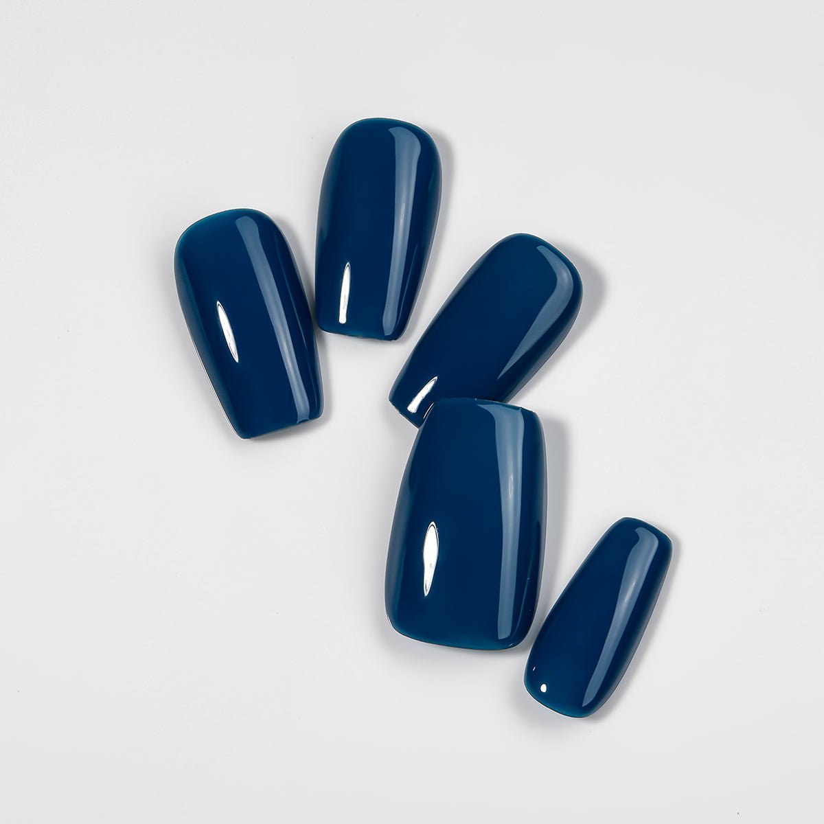 Kiokii Handmade Press - On Nails - Glossy Azure Elegance by Kiokii and... – Press - On Nails