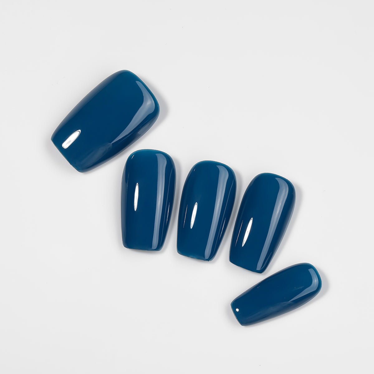Kiokii Handmade Press - On Nails - Glossy Azure Elegance by Kiokii and... – Press - On Nails