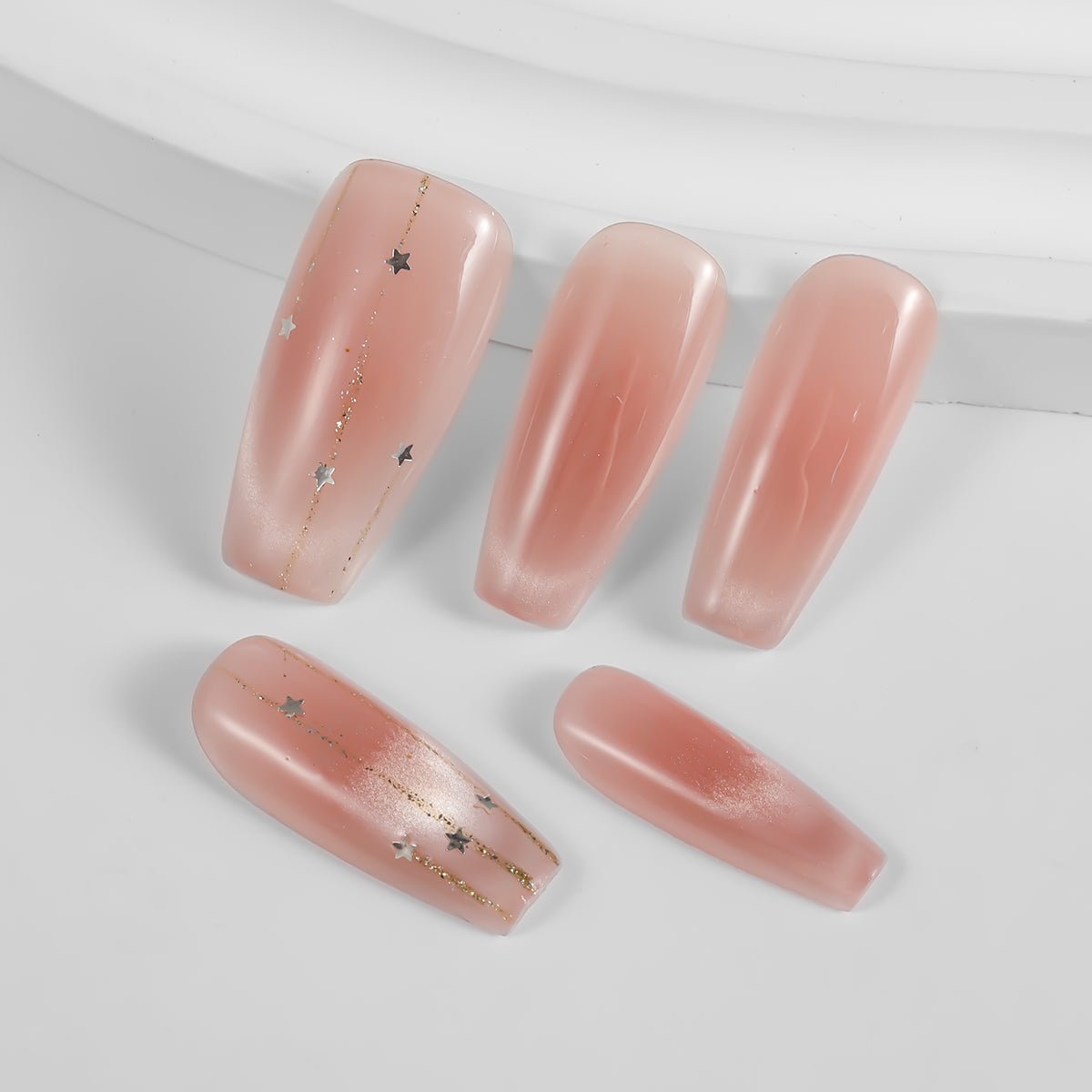 Kiokii Handmade Press - On Nails - Nude Color Stardust by Kiokii and... – Nail Art