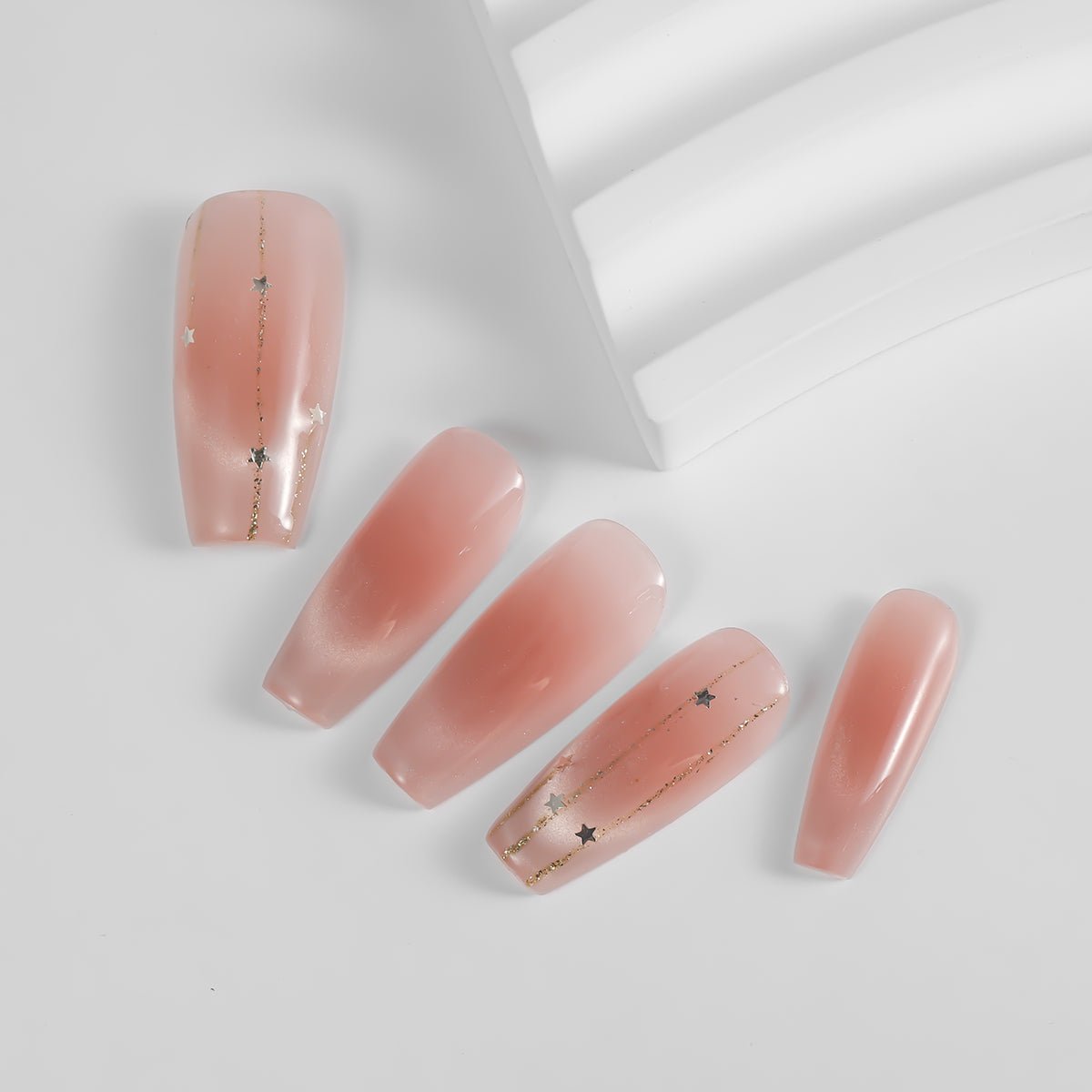 Kiokii Handmade Press - On Nails - Nude Color Stardust by Kiokii and... – Nail Art