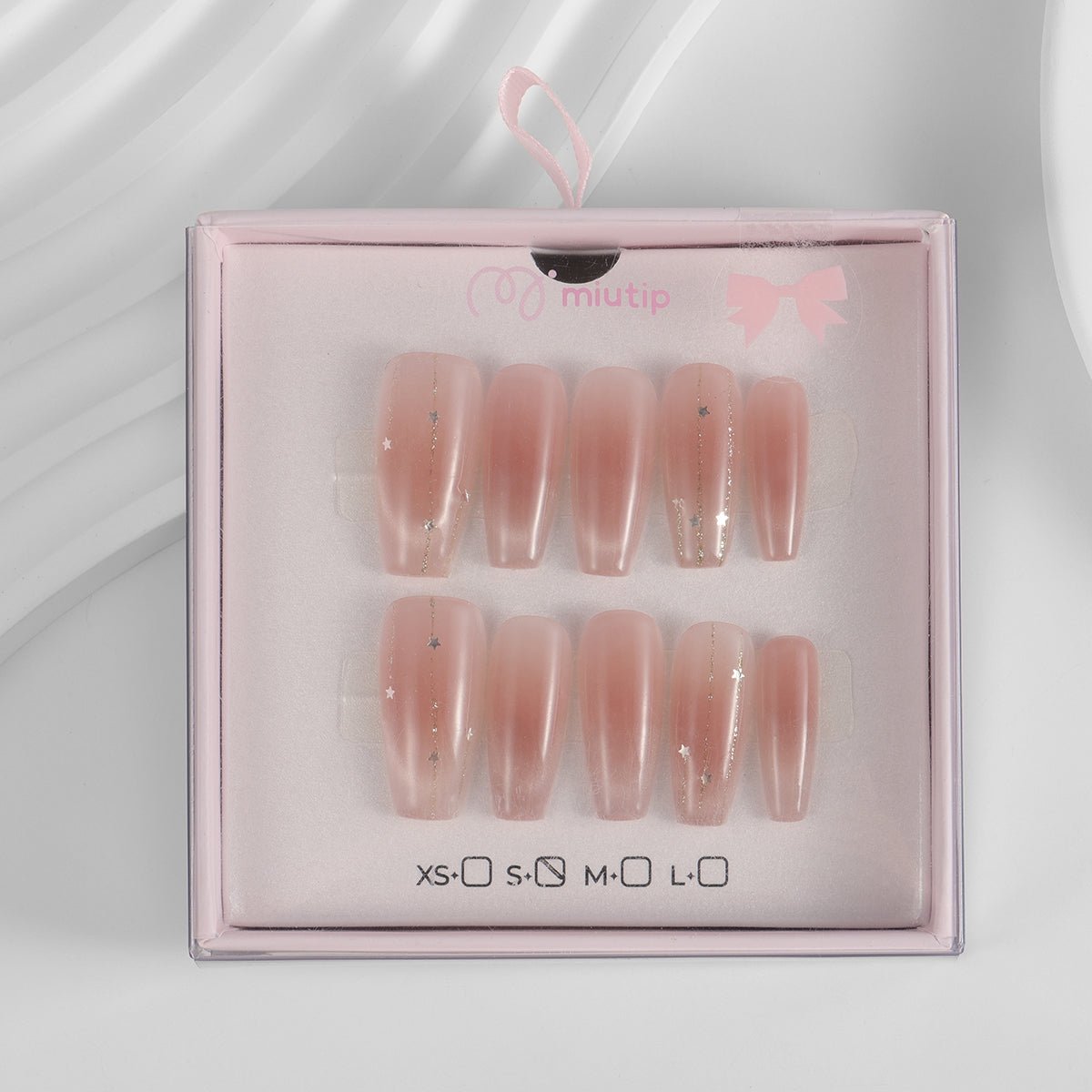 Kiokii Handmade Press - On Nails - Nude Color Stardust by Kiokii and... – Nail Art