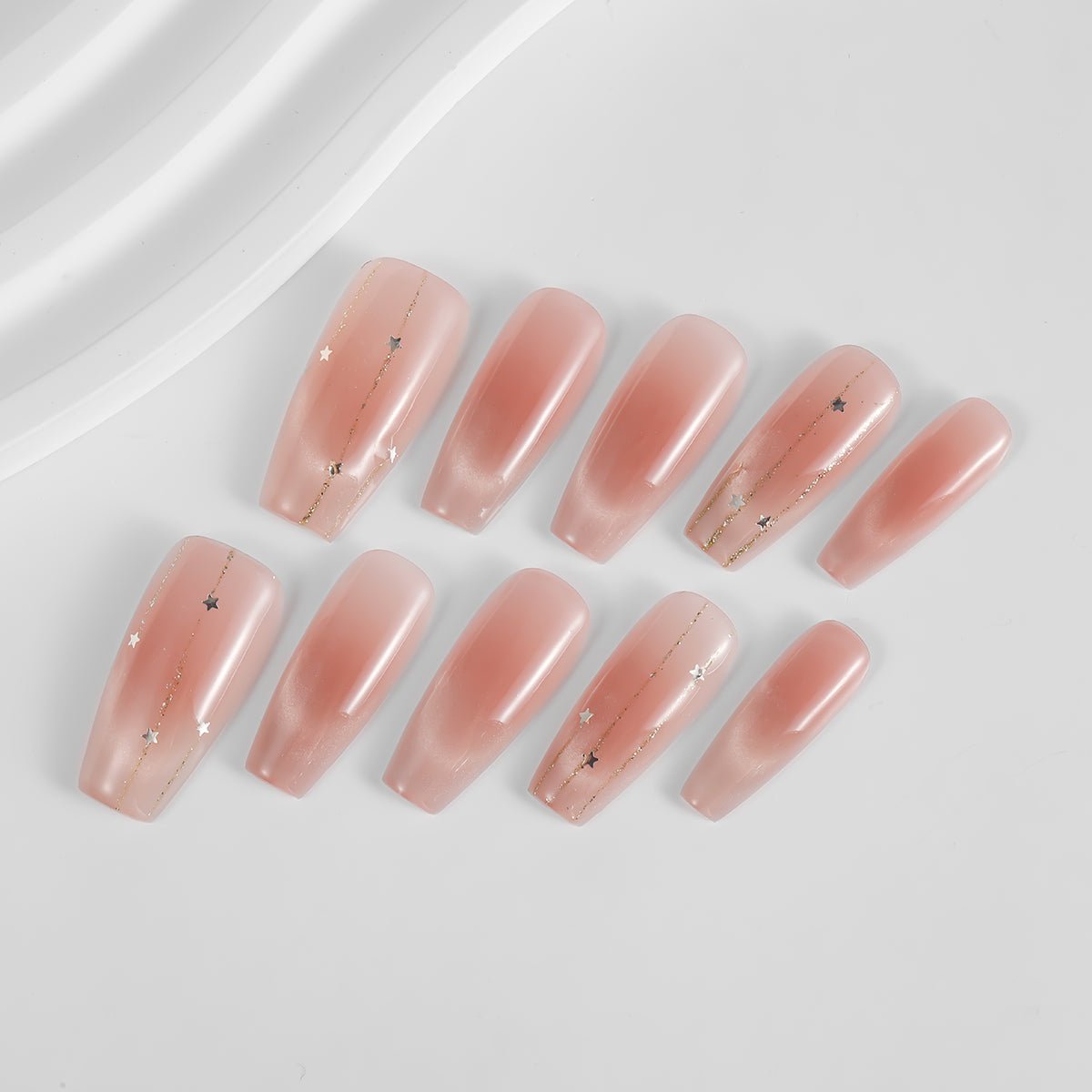 Kiokii Handmade Press - On Nails - Nude Color Stardust by Kiokii and... – Nail Art