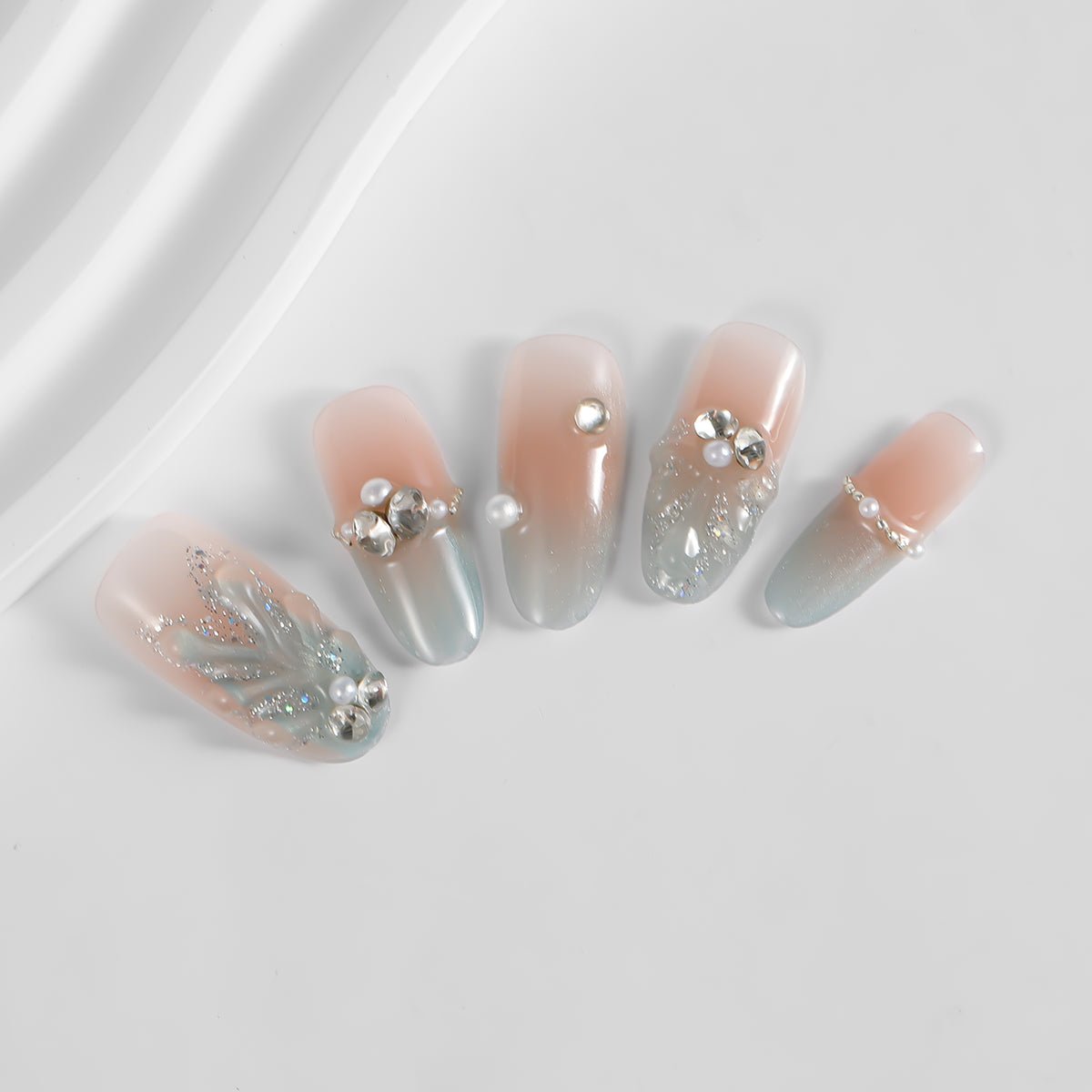 Kiokii Handmade Press - On Nails - Nude Pink Gradient by Kiokii and... – Nail Art