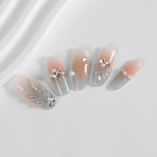 Kiokii Handmade Press - On Nails - Nude Pink Gradient by Kiokii and... – Nail Art photo