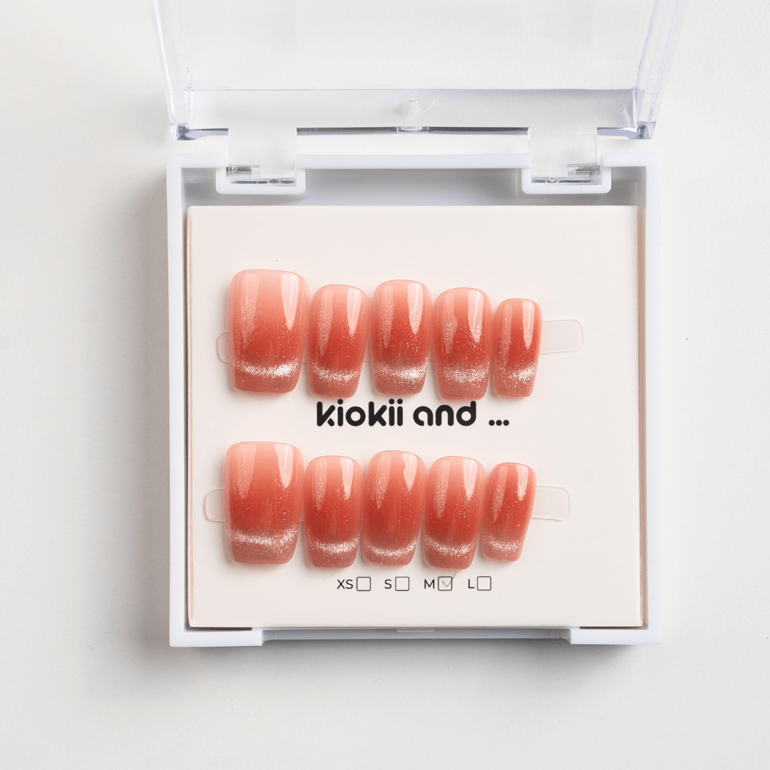 Kiokii Handmade Press - On Nails - Peach Glaze by Kiokii and... – Press - On Nails