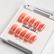 Kiokii Handmade Press - On Nails - Peach Glaze by Kiokii and... – Press - On Nails
