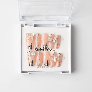 Kiokii Handmade Press - On Nails - Silver Wings by Kiokii and... – Press - On Nails