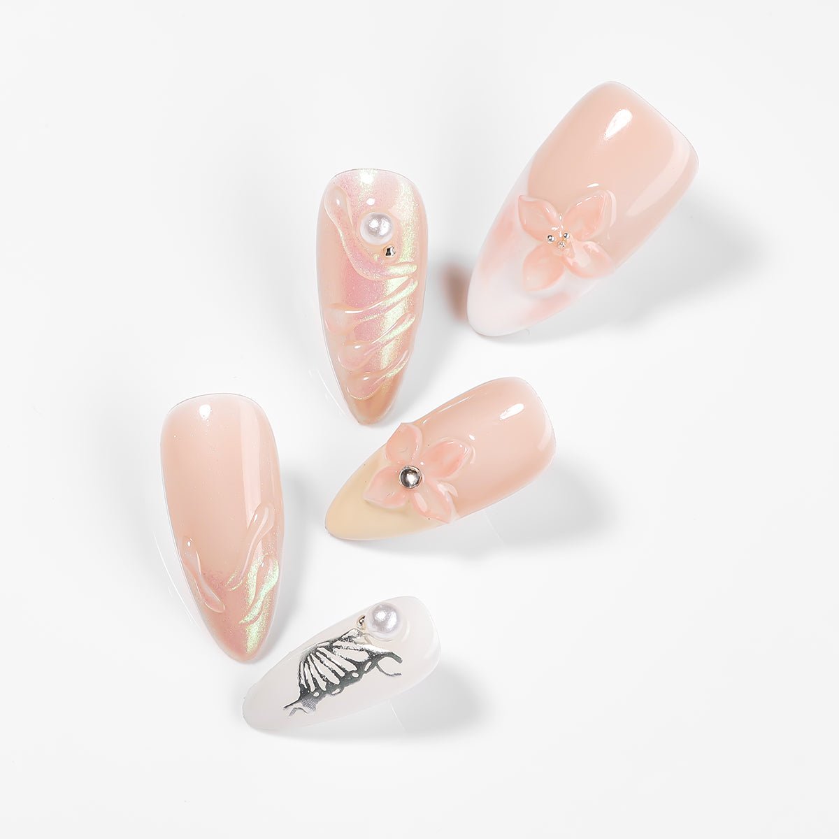Kiokii Handmade Press - On Nails - Whispering Petals Nail Art by Kiokii and... – Press - On Nails