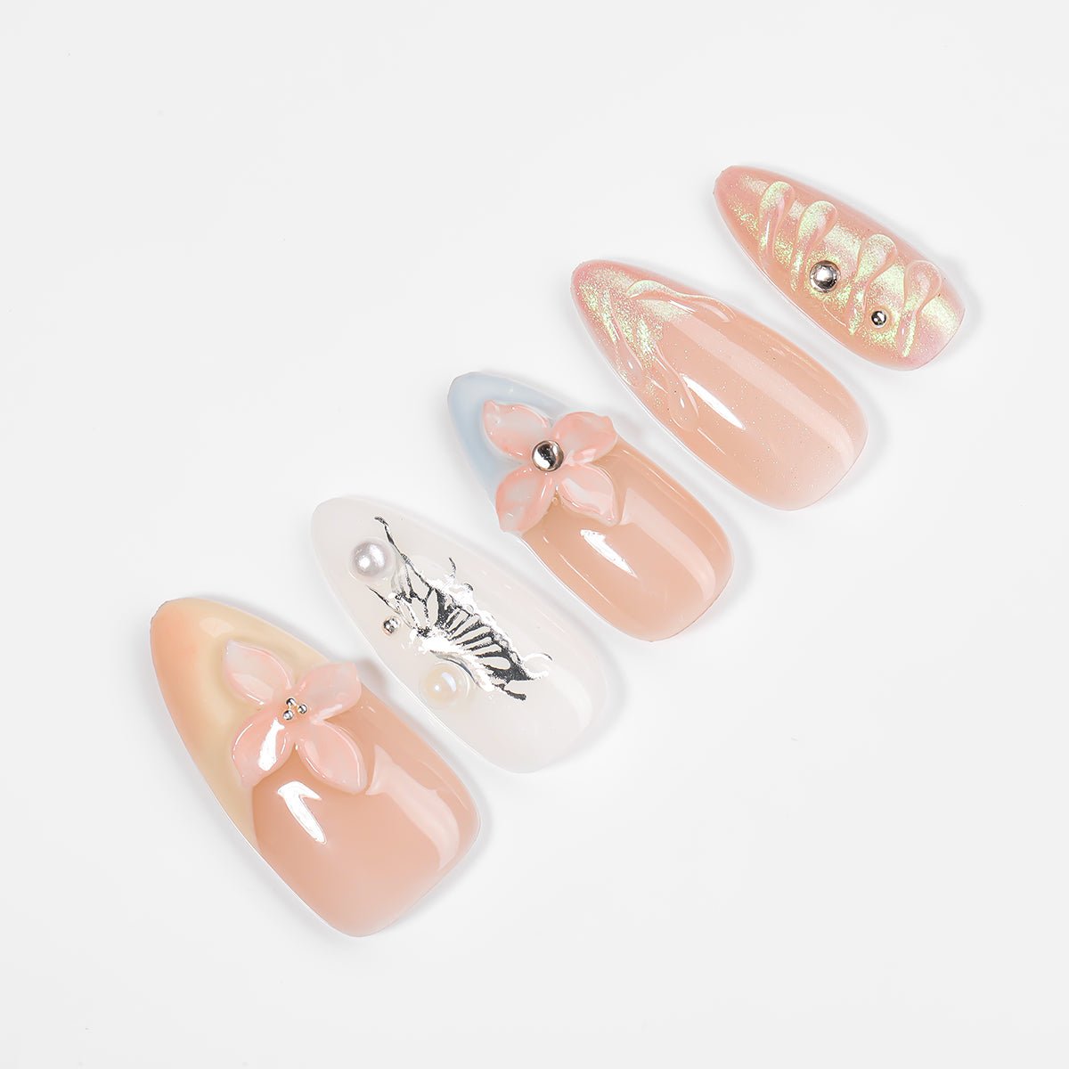Kiokii Handmade Press - On Nails - Whispering Petals Nail Art by Kiokii and... – Press - On Nails
