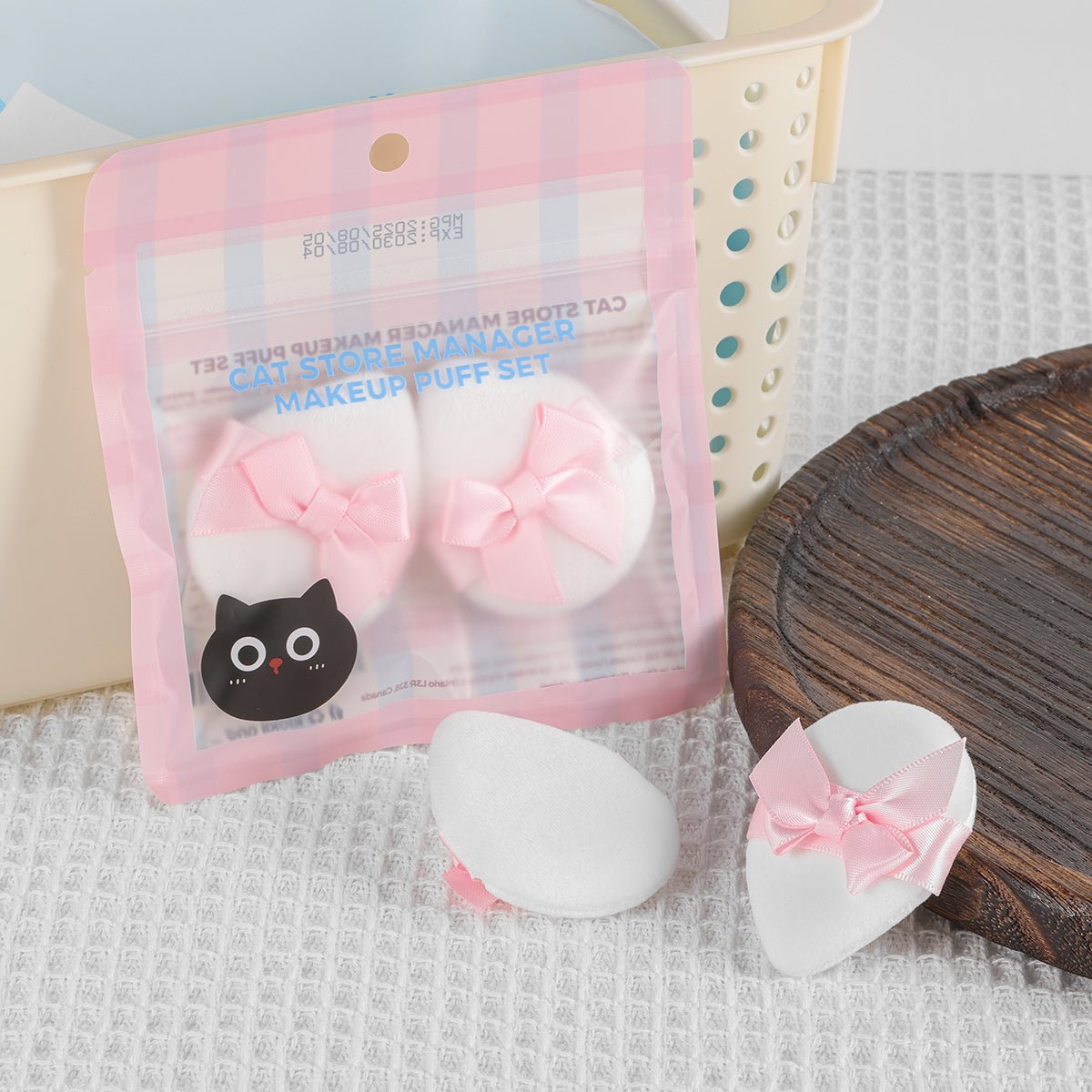 Kiokii Pink Satin Bow Powder Puffs 2pcs by Kiokii and... – Foundation Tools