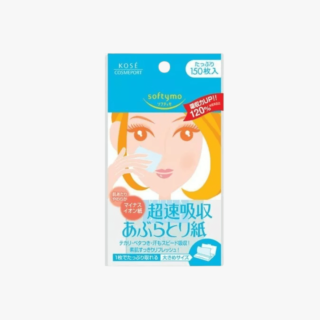 Kose Softymo Quick Oil Absorption Blotting Paper 150 Sheets (Blue) by Kose – Skin Care Tool