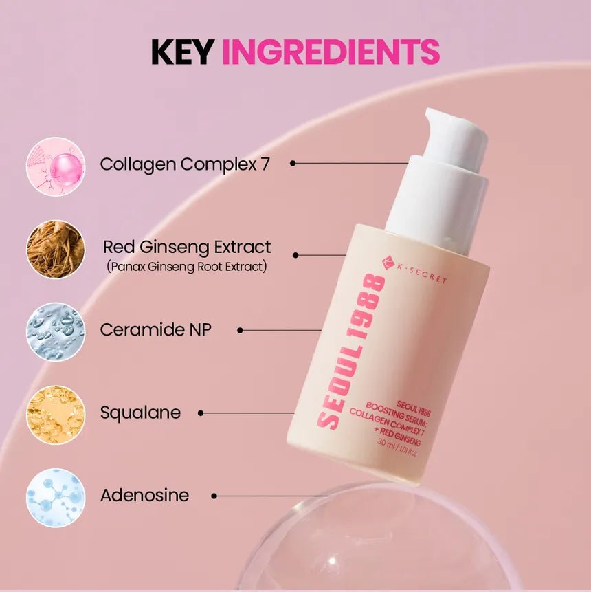 KSECRET SEOUL 1988 Boosting Serum : Collagen Complex 7 + Red Ginseng 30ml by KSECRET – Serum & Ampoule