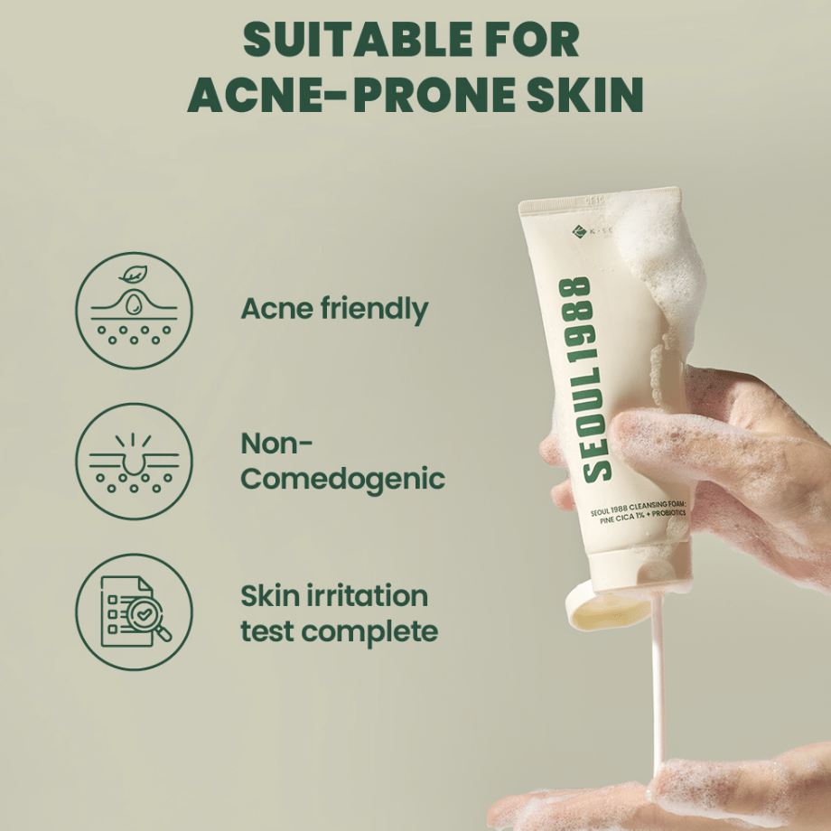 KSECRET SEOUL 1988 Cleansing Foam: Pine Cica 1% + Probiotics 150ml by KSECRET – Facial Cleanser