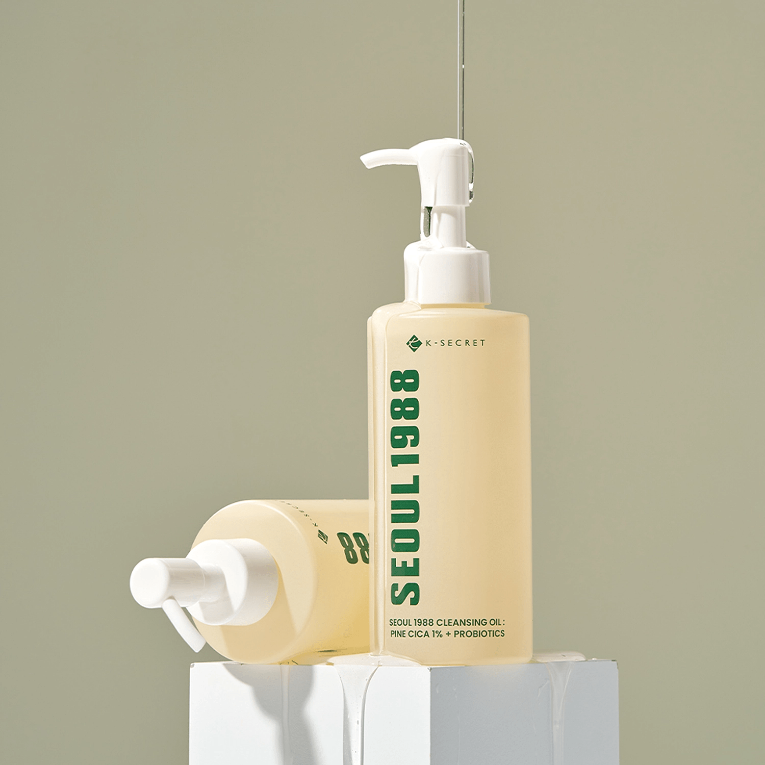 KSECRET SEOUL 1988 Cleansing Oil: Pine Cica 1% + Probiotics 200ml by KSECRET – Makeup Remover