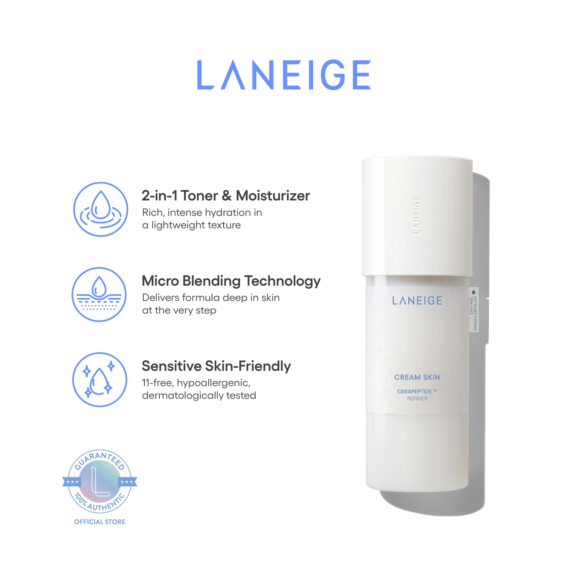 Laneige Cream Skin Cerapeptide Refiner (170ml/25ml) by Laneige – Lotion & Cream