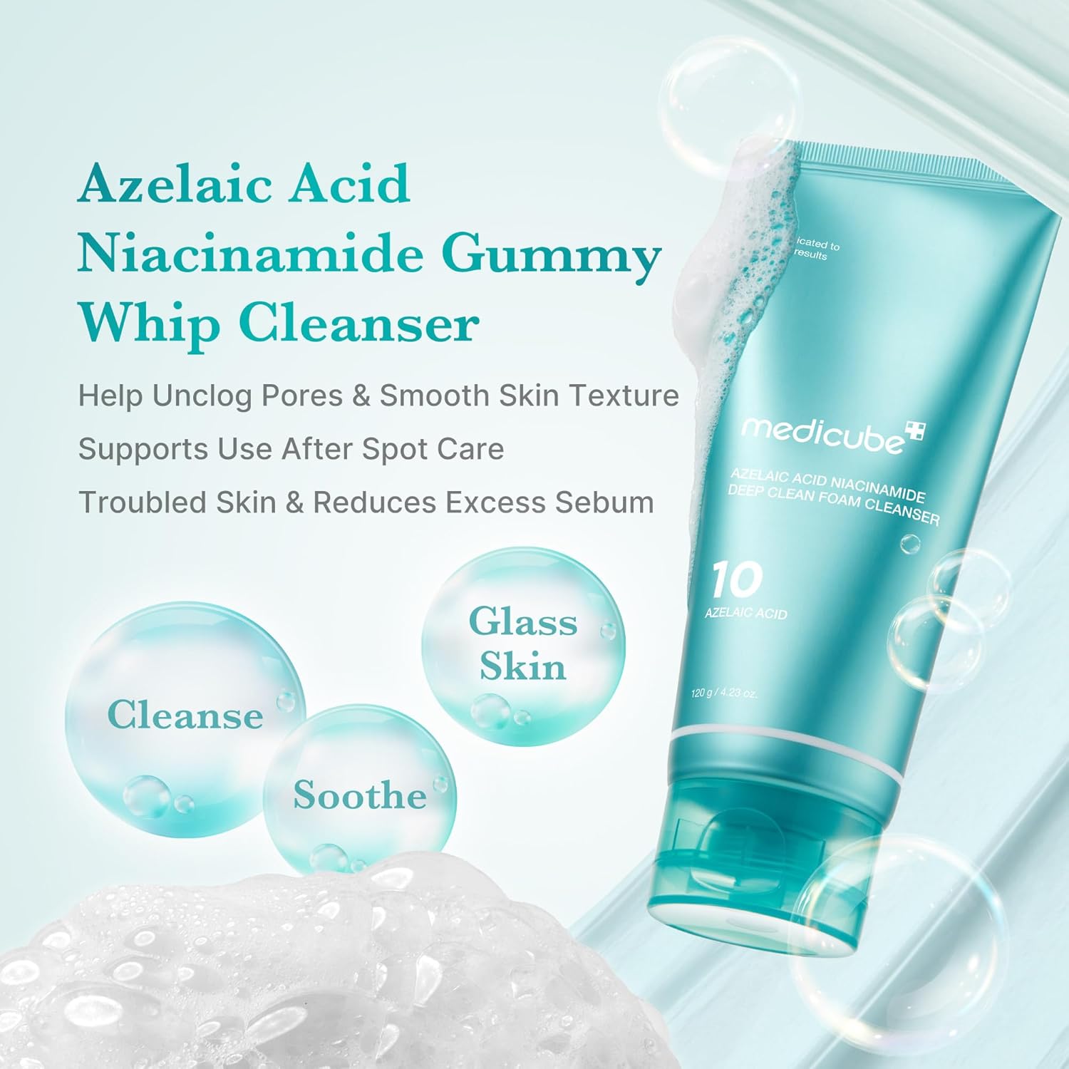 Medicube Azelaic Acid Niacinamide Deep Clean Foam Cleanser 120g by Medicube – Facial Cleanser