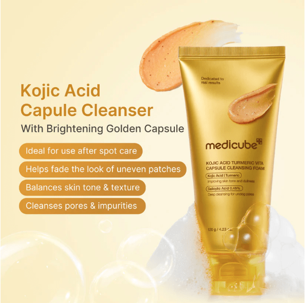 Medicube Kojic Acid Turmeric Vita Capsule Cleansing Foam 120g by Medicube – Facial Cleanser