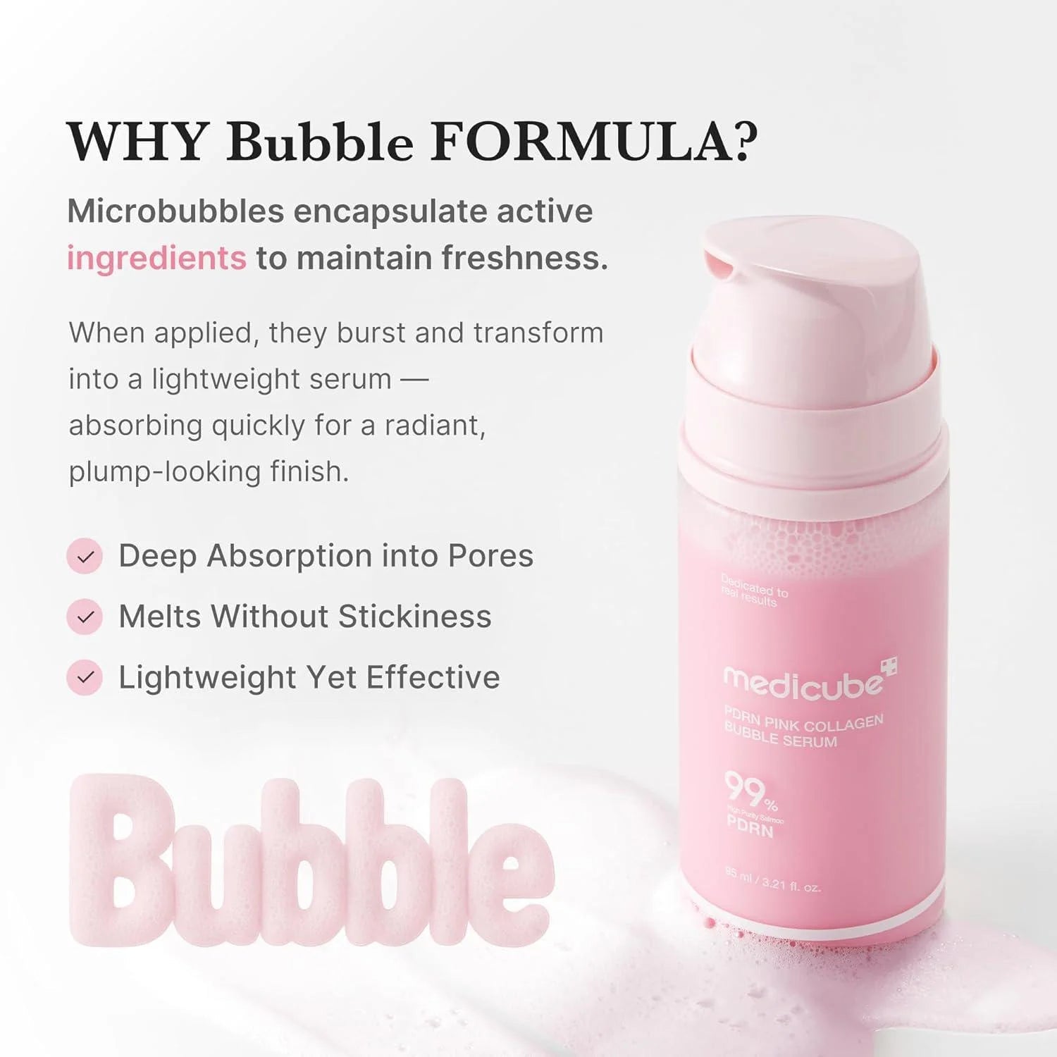 Medicube PDRN Pink Collagen Bubble Serum 95ml by Medicube – Serum & Ampoule