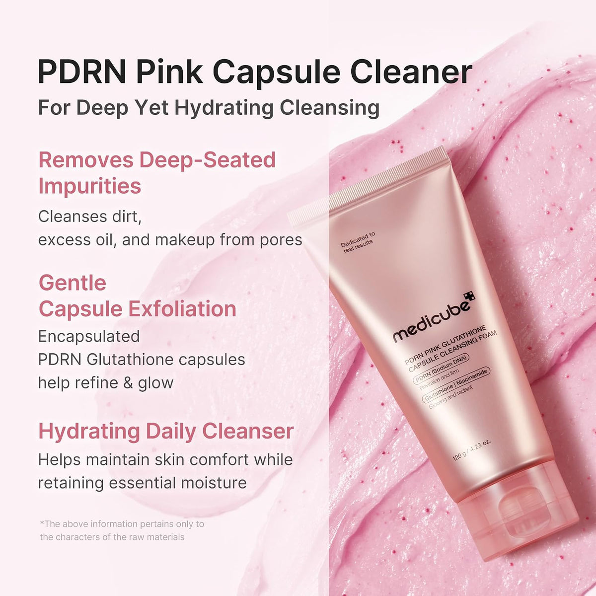 medicube PDRN Pink Glutathione Capsule Cleansing Foam 120g by medicube – Facial Cleanser