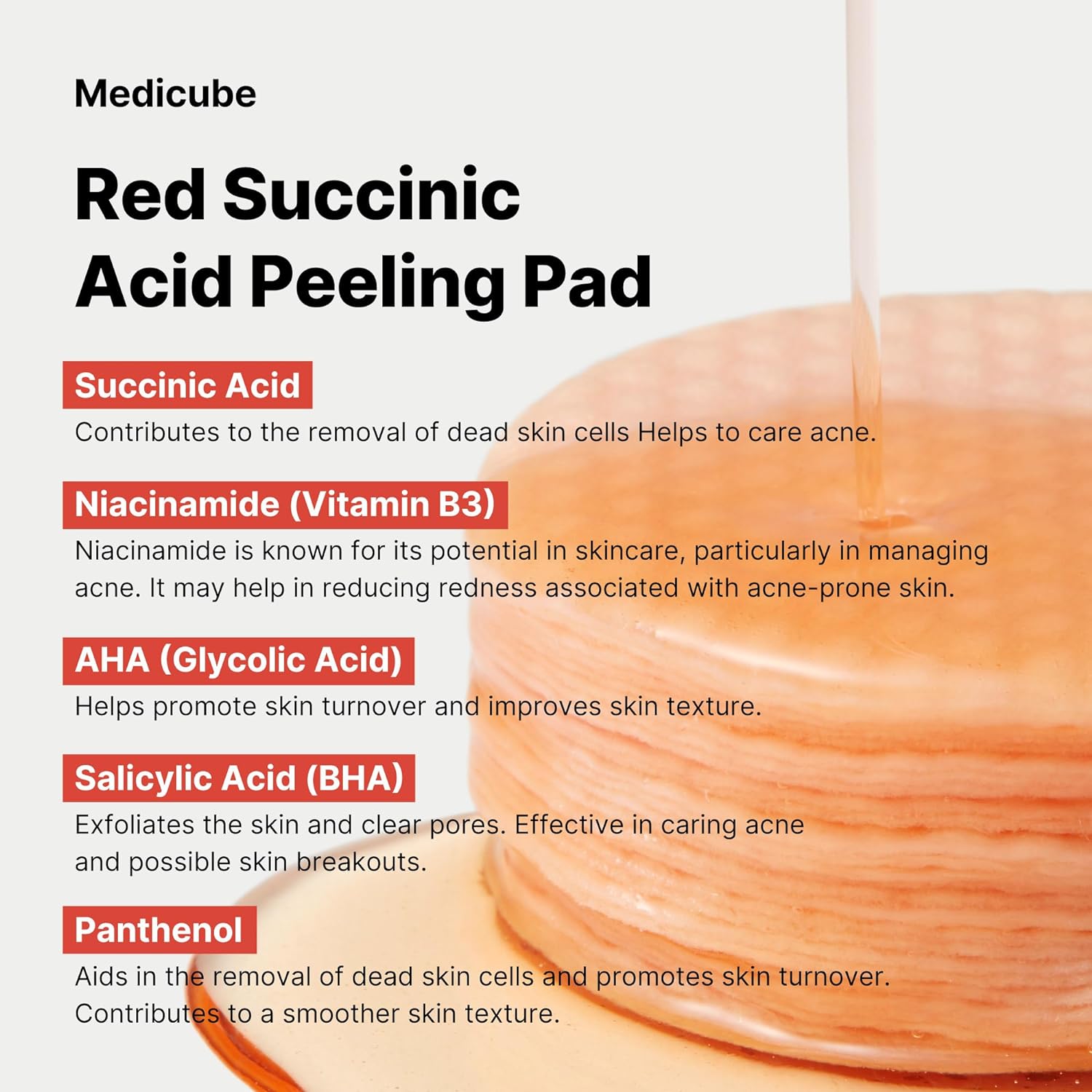Medicube Red Succinic Acid Peeling Pad 70ea by Medicube – Toner Pads