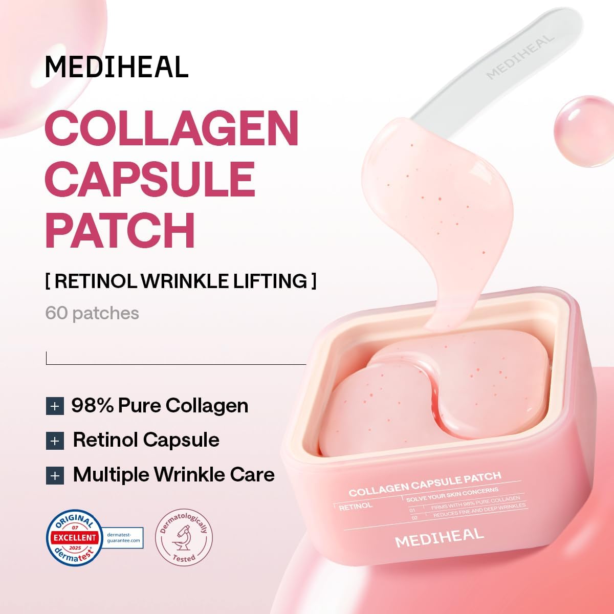 MEDIHEAL Collagen Capsule Patch Retinol Wrinkle Lifting 60pcs by Mediheal – Sheet Mask