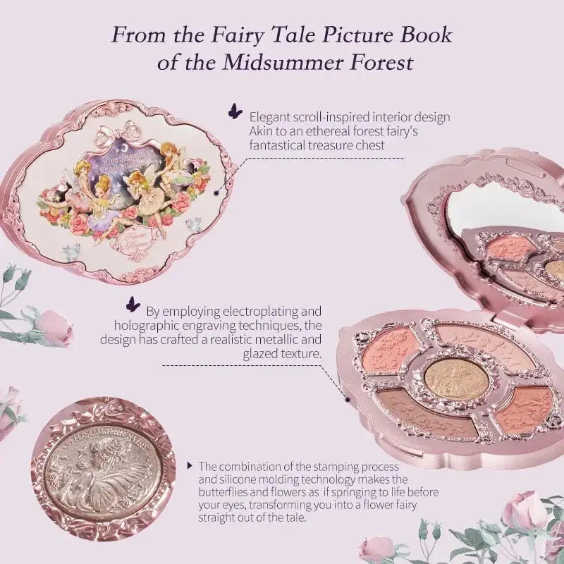 Flower Knows Midsummer Fairytales Collection Embossed Five - Color Makeup Palette 01 Hazel Fawn – Eye Shadow photo
