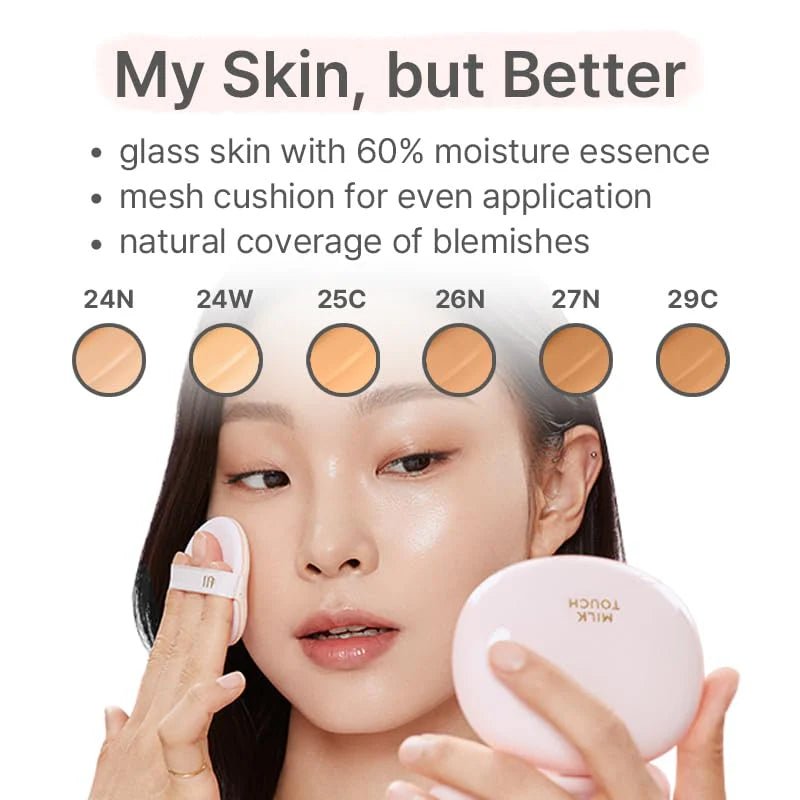 MilkTouch All - day Skin Fit Milky Glow Cushion 5 Colors by MilkTouch – Foundation & Cushion