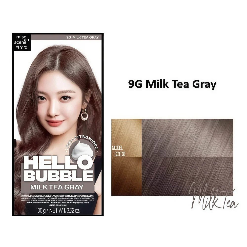 MISE EN SCENE Hello Bubble Foam Color 9G Milk Tea Gray 2025 (Ningning - Aespa) by Mise En Scene – Hair Color