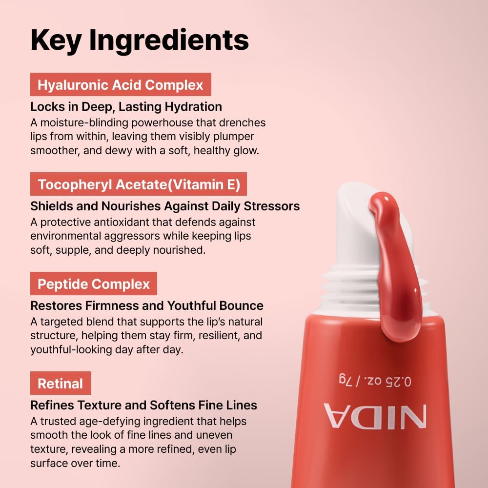NIDA Retinol Glowy Lip Serum Rosy Fig 7g by NIDA – Lip Tint & Stain