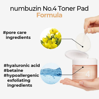 No.4 Pore Zero Peeled Egg Toner Pad 70pcs - numbuzin | Kiokii and...