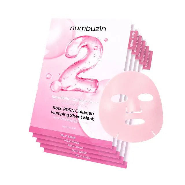 Numbuzin No 2 Rose PDRN Collagen Plumping Sheet Mask 5pcs by numbuzin – Sheet Mask