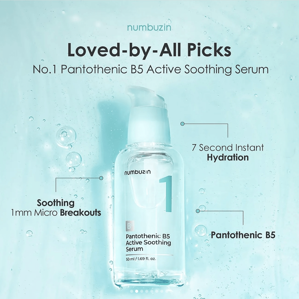 Numbuzin No.1 Pantothenic B5 Active Soothing Serum 50ml by numbuzin – Serum & Ampoule