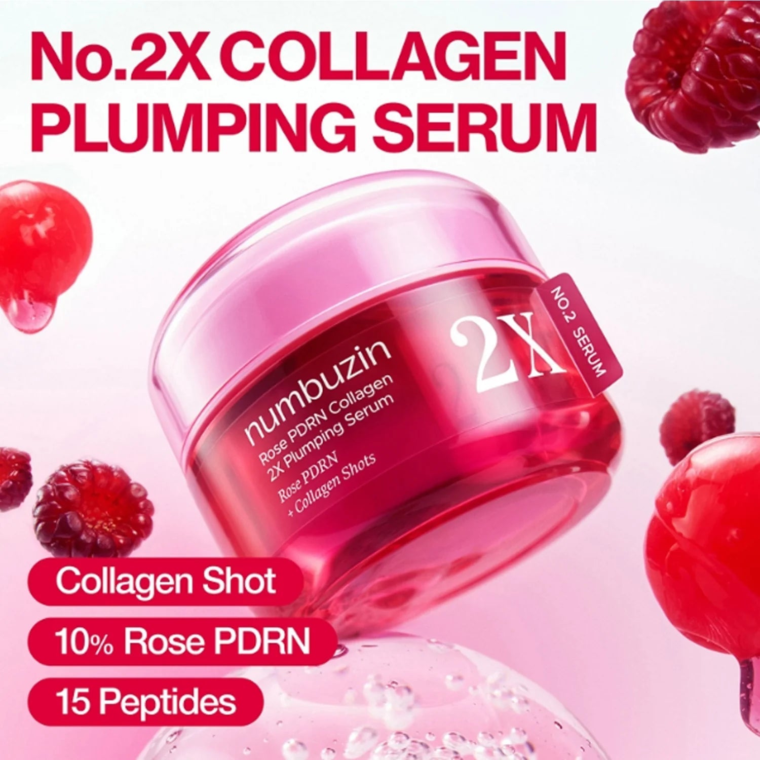 Numbuzin No.2 Rose PDRN Collagen 2X Plumping Serum 30ml by numbuzin – Serum & Ampoule