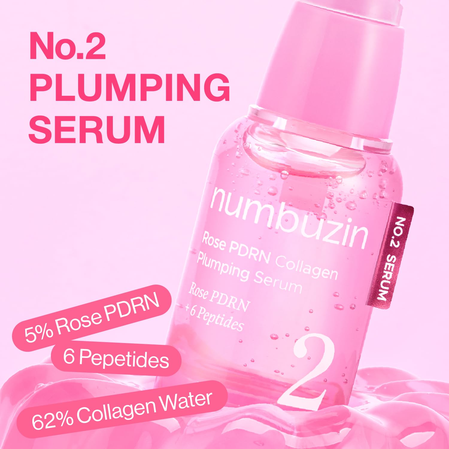Numbuzin No.2 Rose PDRN Collagen Plumping Serum 30ml by numbuzin – Serum & Ampoule