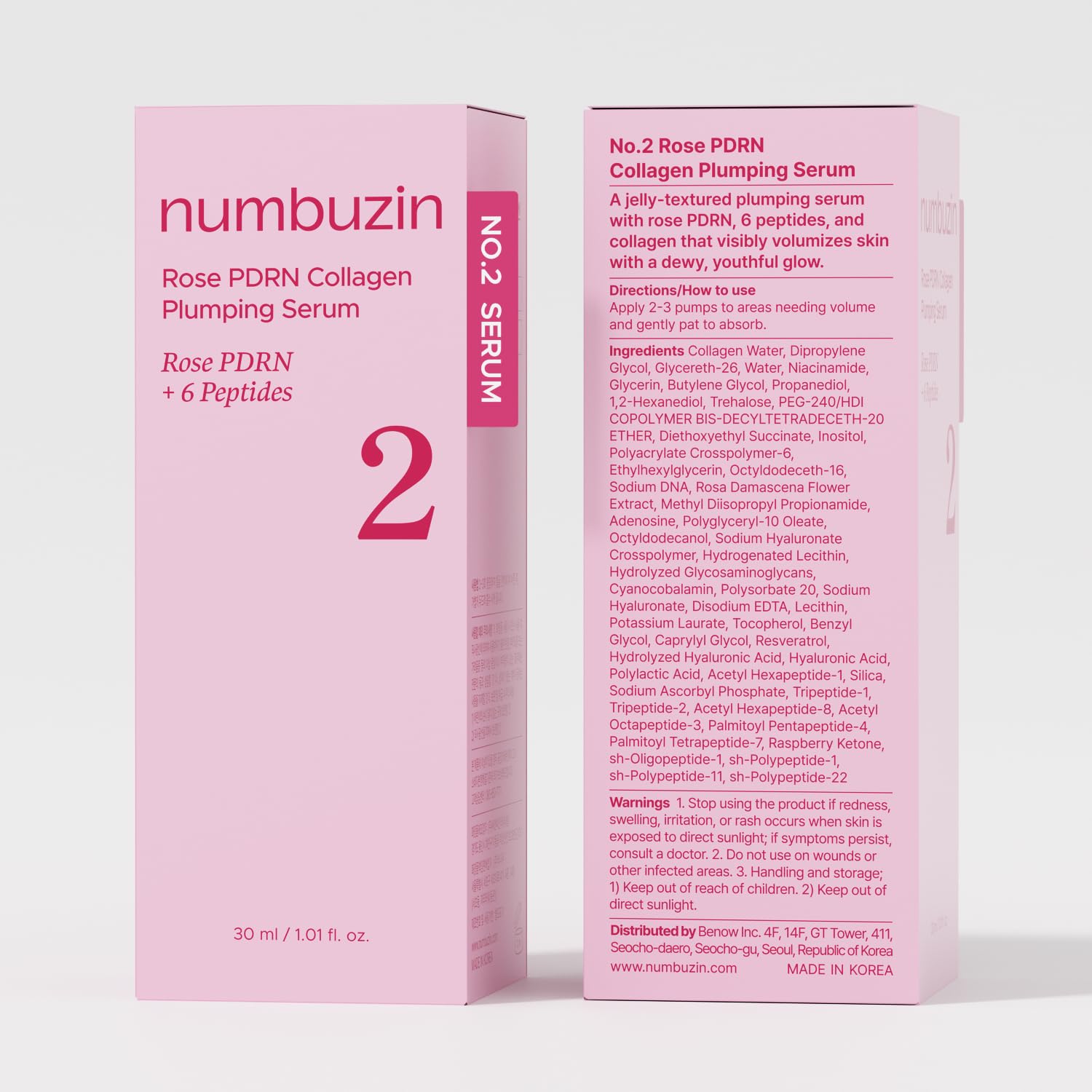 Numbuzin No.2 Rose PDRN Collagen Plumping Serum 30ml by numbuzin – Serum & Ampoule