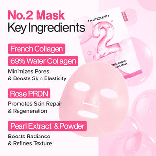 Numbuzin No.2 Rose PDRN Collagen Plumping Sheet Mask (4pcs) by numbuzin – Sheet Mask photo