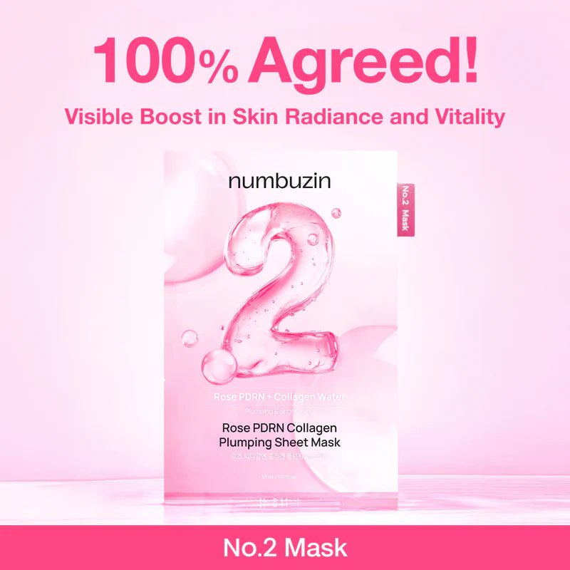 Numbuzin No.2 Rose PDRN Collagen Plumping Sheet Mask (4pcs) by numbuzin – Sheet Mask