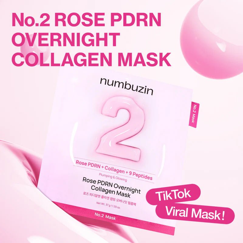 Numbuzin No.2 Rose PDRN Overnight Collagen Mask 4pc by numbuzin – Sheet Mask