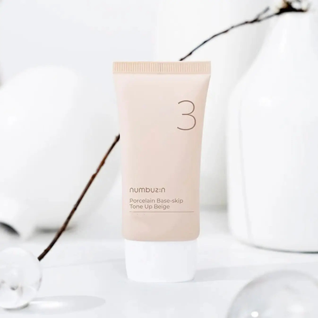 Numbuzin No.3 Porcelain Base - Skip Tone Up Beige 50ml by numbuzin – Primer