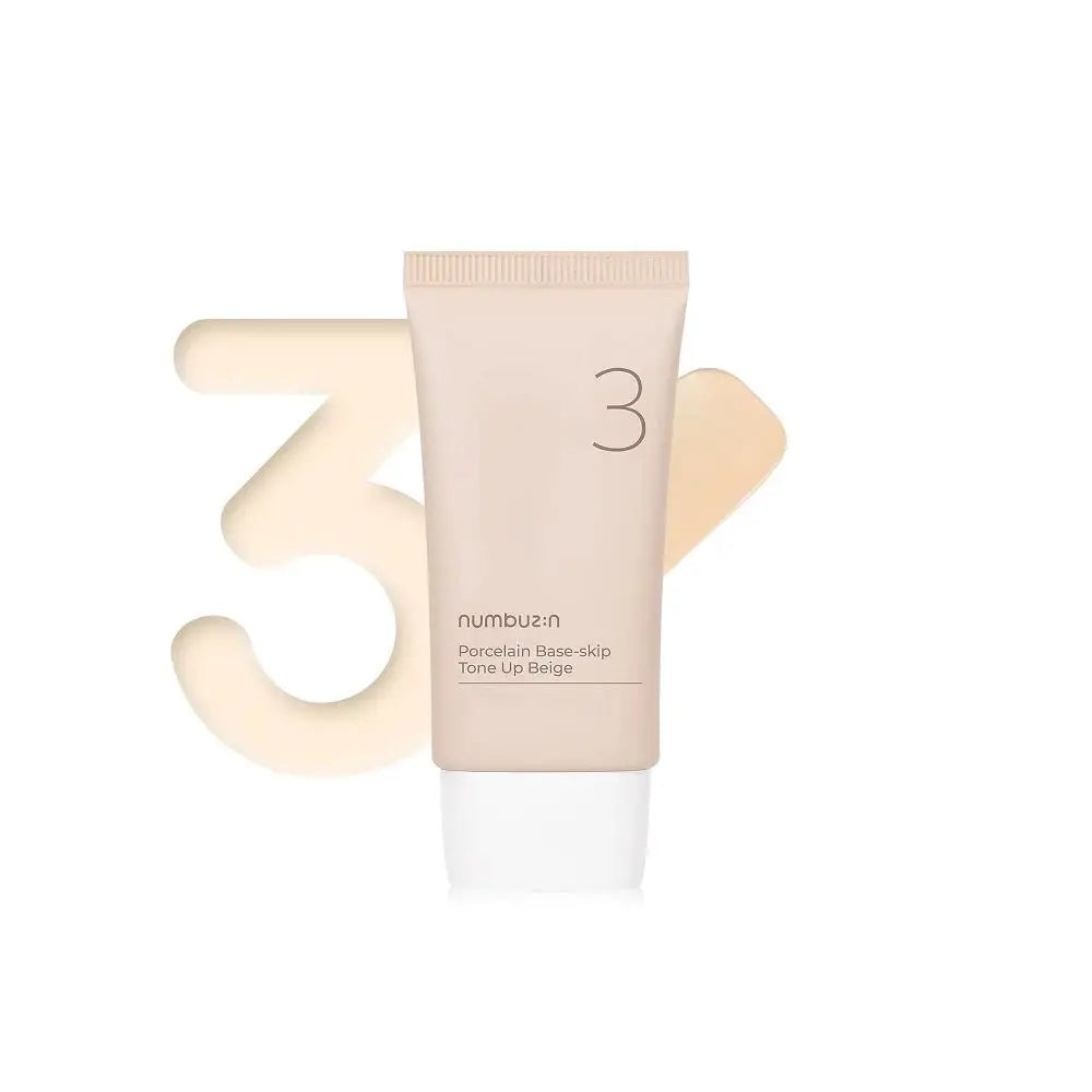Numbuzin No.3 Porcelain Base - Skip Tone Up Beige 50ml by numbuzin – Primer